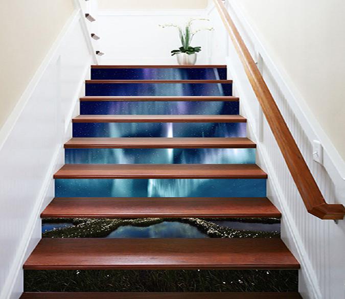 3D Stars Sky Aurora 1264 Stair Risers Wallpaper AJ Wallpaper 