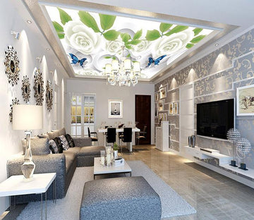 Flowers Leaves Butterflies Wallpaper AJ Wallpaper 