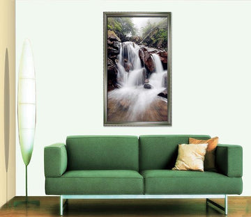 3D Mountain Rock Rapids 079 Fake Framed Print Painting Wallpaper AJ Creativity Home 