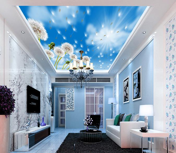 Sunny Sky Dancing Dandelions Wallpaper AJ Wallpaper 