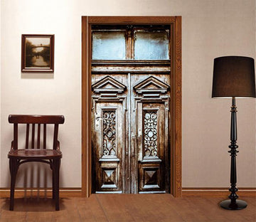 3D Wood Carvings 11 Door Mural Wallpaper AJ Wallpaper 
