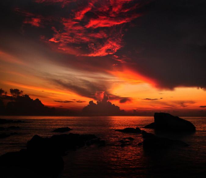 Sea Rosy Clouds Wallpaper AJ Wallpaper 