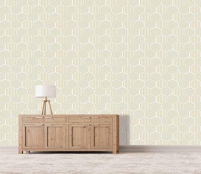 3D Hexagonal Line Pattern 034 Wallpaper AJ Wallpaper 