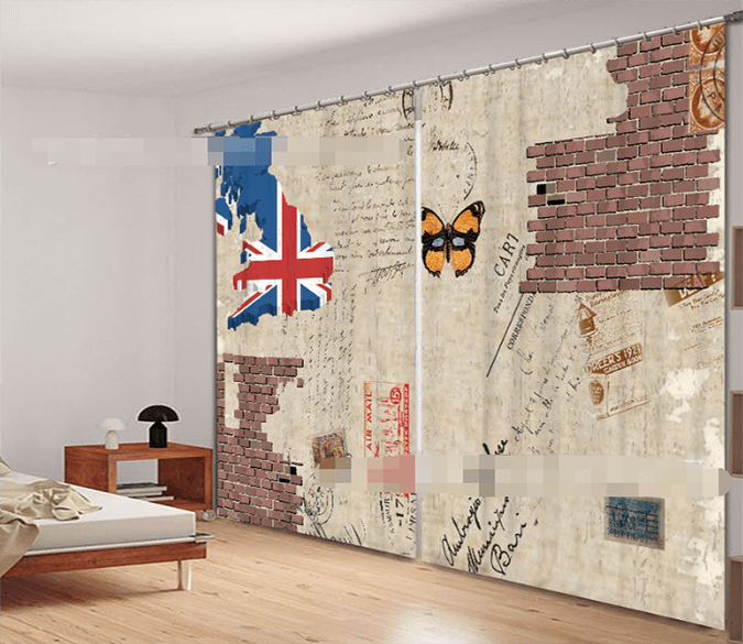 3D Postcard Pattern 926 Curtains Drapes Wallpaper AJ Wallpaper 