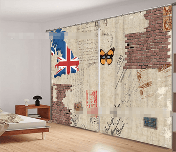 3D Postcard Pattern 926 Curtains Drapes Wallpaper AJ Wallpaper 