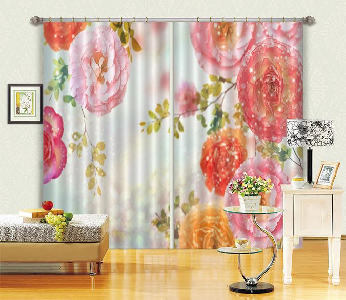 3D Snowing Flowers 279 Curtains Drapes Wallpaper AJ Wallpaper 