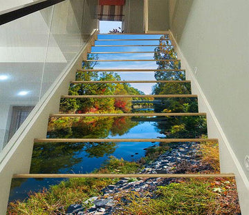 3D Peace River Scenery 1186 Stair Risers Wallpaper AJ Wallpaper 