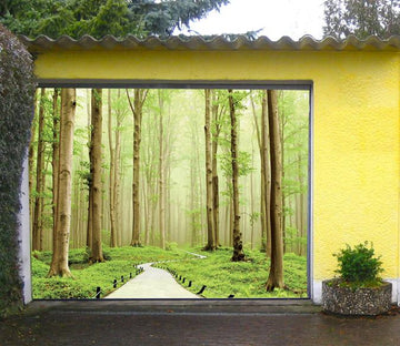 3D Misty Green Forest 394 Garage Door Mural Wallpaper AJ Wallpaper 
