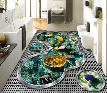 3D Various Color Fishes Floor Mural Wallpaper AJ Wallpaper 2 