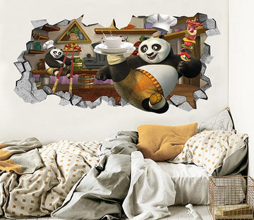 3D Smart Panda 41 Broken Wall Murals Wallpaper AJ Wallpaper 