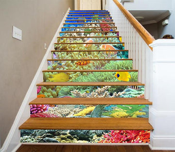 3D Seabed Corals Fishes 424 Stair Risers Wallpaper AJ Wallpaper 