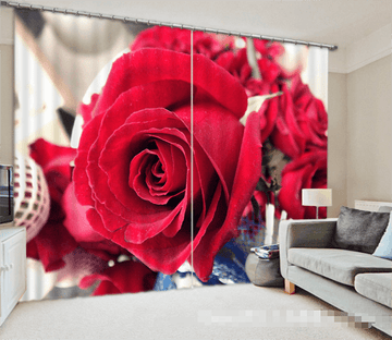 3D Red Roses 1068 Curtains Drapes Wallpaper AJ Wallpaper 