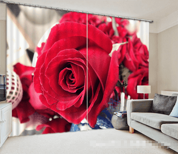 3D Red Roses 1068 Curtains Drapes Wallpaper AJ Wallpaper 