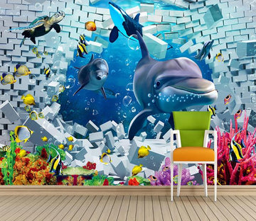 Swimming Dolphins 2 Wallpaper AJ Wallpaper 