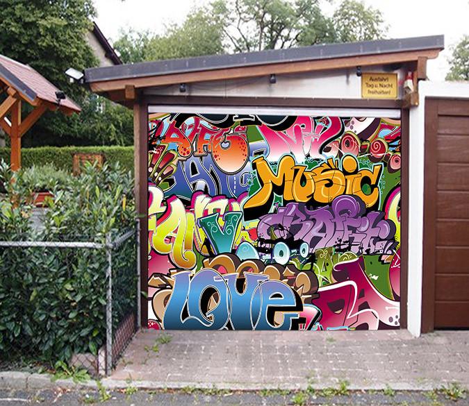 3D Pretty Graffiti Fonts 98 Garage Door Mural Wallpaper AJ Wallpaper 
