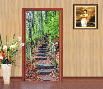 3D Forest Stones Stairs 74 Door Mural Wallpaper AJ Wallpaper 