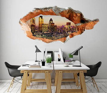 3D London Sunset Scenery 388 Broken Wall Murals Wallpaper AJ Wallpaper 