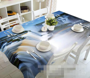 3D Waterfall Rainbow 1023 Tablecloths Wallpaper AJ Wallpaper 