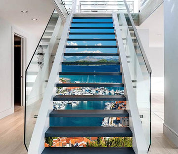 3D Pretty Harbour City 842 Stair Risers Wallpaper AJ Wallpaper 