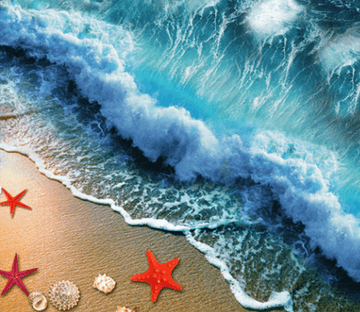 3D Beach Wave Floor Mural Wallpaper AJ Wallpaper 2 