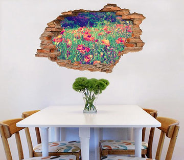 3D Weeds Flowers 189 Broken Wall Murals Wallpaper AJ Wallpaper 