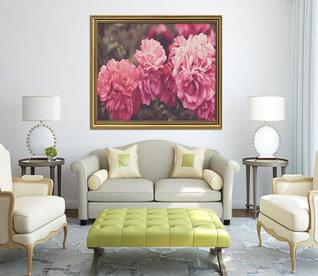 3D Pink Flower 030 Fake Framed Print Painting Wallpaper AJ Creativity Home 