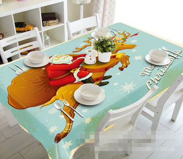 3D Santa Claus Reindeer 1482 Tablecloths Wallpaper AJ Wallpaper 