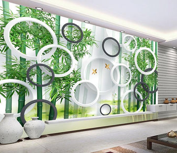 3D Circle Bamboo Forest 323 Wallpaper AJ Wallpaper 