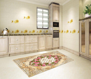 3D Flowers Vine Pattern Kitchen Mat Floor Mural Wallpaper AJ Wallpaper 