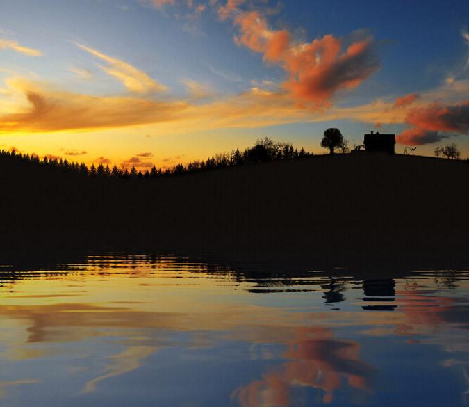 Mountain Lake Sunset Wallpaper AJ Wallpaper 