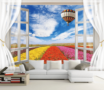 Window Colorful Flowers Wallpaper AJ Wallpaper 
