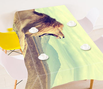 3D Yawned Lion 757 Tablecloths Wallpaper AJ Wallpaper 