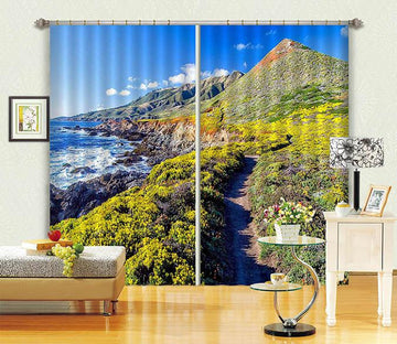 3D Sea Coast Flowers 229 Curtains Drapes Wallpaper AJ Wallpaper 