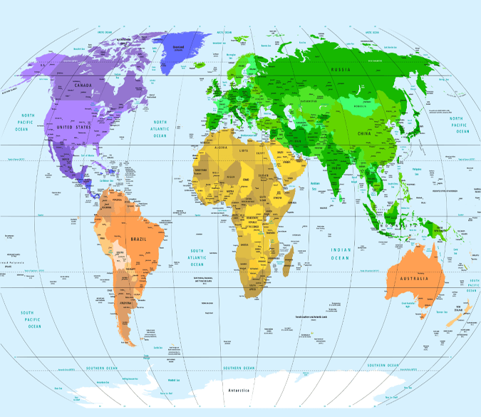 Detailed World Map 1 Wallpaper AJ Wallpaper 