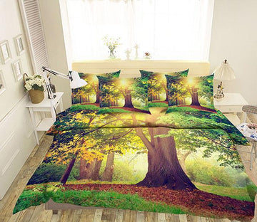 3D Pretty Tree Sunshine 86 Bed Pillowcases Quilt Wallpaper AJ Wallpaper 