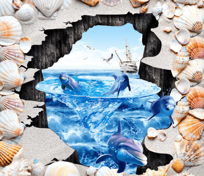 3D Sea Hole Floor Mural Wallpaper AJ Wallpaper 2 