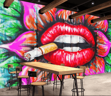 3D Lips Smoke 107 Wallpaper AJ Wallpaper 