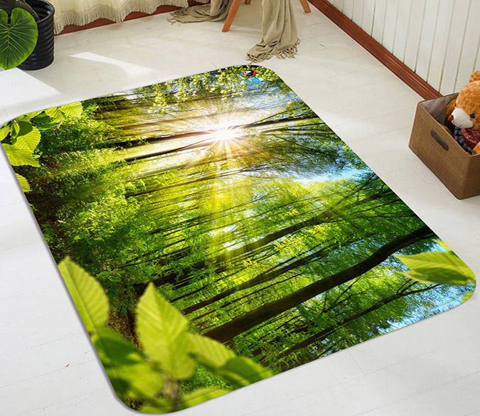 3D Forest Bright Sunshine 82 Non Slip Rug Mat Mat AJ Creativity Home 