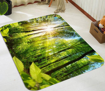 3D Forest Bright Sunshine 82 Non Slip Rug Mat Mat AJ Creativity Home 