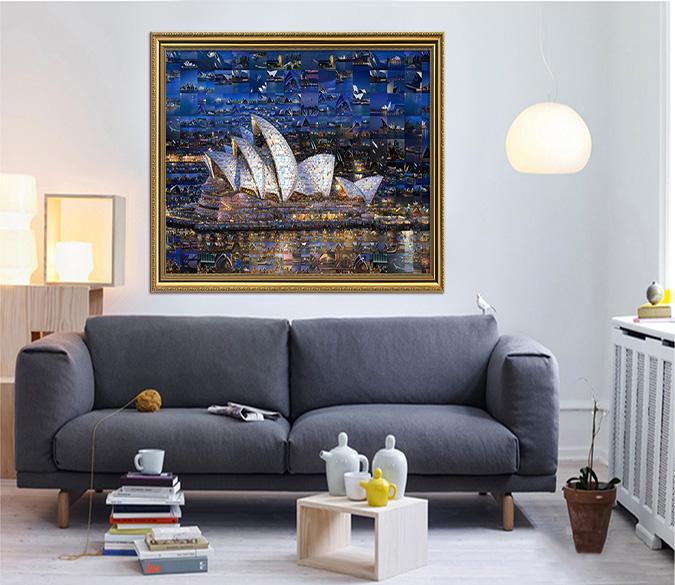 3D Beautiful House 017 Fake Framed Print Painting Wallpaper AJ Creativity Home 