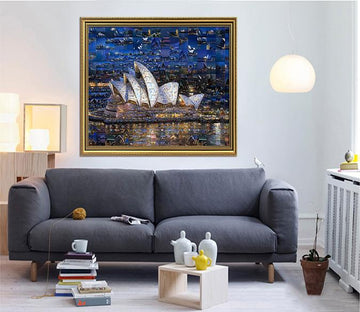 3D Beautiful House 017 Fake Framed Print Painting Wallpaper AJ Creativity Home 