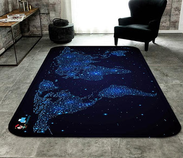 3D Shiny World Map 86 Non Slip Rug Mat Mat AJ Creativity Home 
