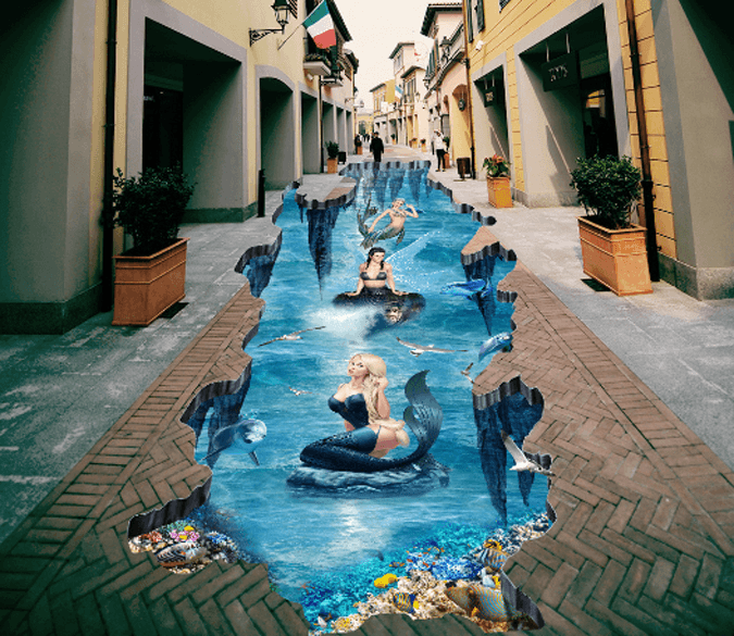 3D Elegant Mermaids Floor Mural Wallpaper AJ Wallpaper 2 