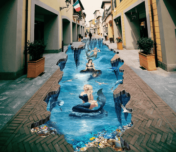 3D Elegant Mermaids Floor Mural Wallpaper AJ Wallpaper 2 