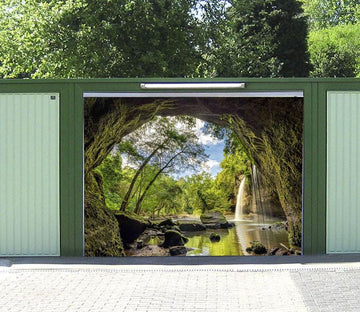 3D Mountain Cave Waterfall 347 Garage Door Mural Wallpaper AJ Wallpaper 