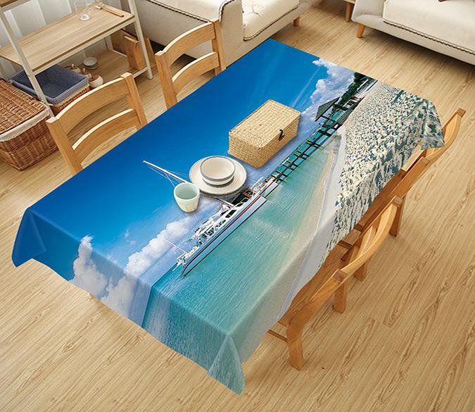 3D Sunny Beach Scenery 435 Tablecloths Wallpaper AJ Wallpaper 