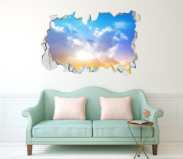 3D Blue Sky Bright Sun 134 Broken Wall Murals Wallpaper AJ Wallpaper 