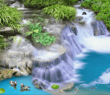 3D Stream Waterfall Floor Mural Wallpaper AJ Wallpaper 2 