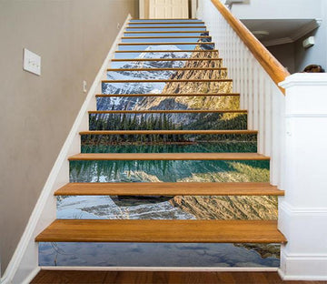 3D Calm Lake Scenery 874 Stair Risers Wallpaper AJ Wallpaper 