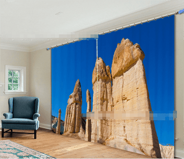 3D Stone Mountains 910 Curtains Drapes Wallpaper AJ Wallpaper 